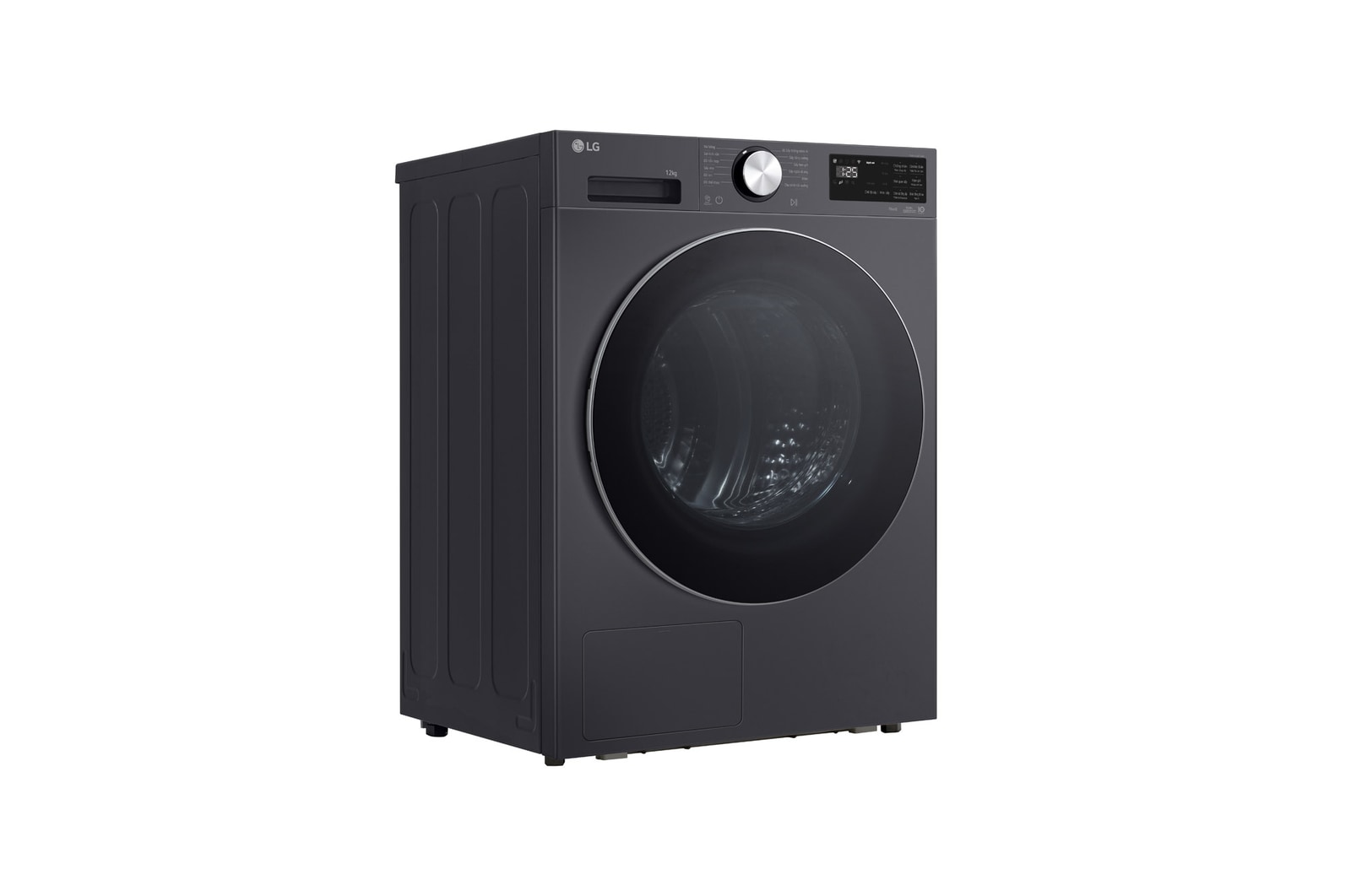 Máy sấy LG 12 kg màu Essence Graphite, góc chụp bên trái