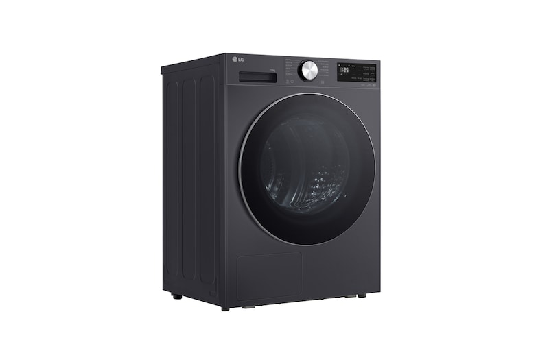 Máy sấy LG 12 kg màu Essence Graphite, góc chụp bên trái