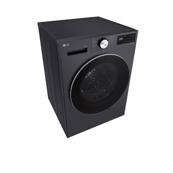 Máy sấy LG 12 kg màu Essence Graphite, góc chụp cao từ bên trái