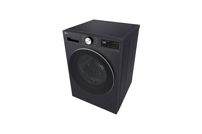 Máy sấy LG 12 kg màu Essence Graphite, góc chụp cao từ bên phải