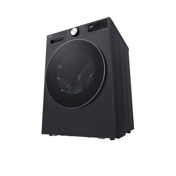 Máy sấy LG 12 kg màu Essence Graphite, góc chụp thấp từ bên trái