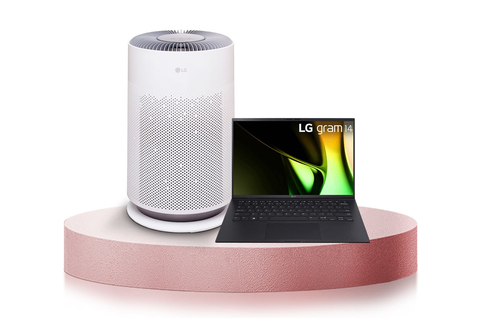 LG Combo Laptop LG gram 14 inch, Windows Home Adv 11 hệ điều hành, core i7, RAM 16GB SSD 512GB & Máy lọc khí PuriCare 360 HIT Hệ thống lọc đa màng Màu xanh| AS60GHBG0, 14AH75.AS60