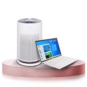 Hình ảnh mặt trước của Combo Laptop LG gram 14 inch, không hệ điều hành, core i5, RAM 8GB SSD 256GB & Máy lọc khí PuriCare 360 HIT Hệ thống lọc đa màng Màu xanh| AS60GHBG0 14AX51.AS60