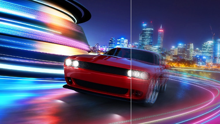 Đây là hình ảnh so sánh khi sử dụng tốc độ làm tươi cao và thời gian phản hồi nhanh và khi không sử dụng