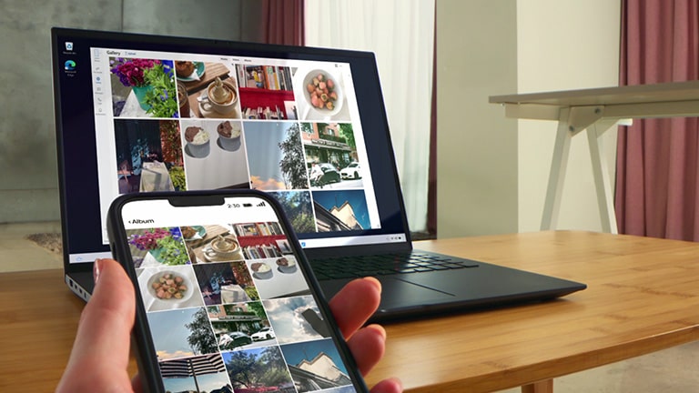 Hình ảnh cho thấy thiết bị di động và gram được kết nối để truyền tệp dễ dàng, gửi tin nhắn thử nghiệm và thực hiện cuộc gọi điện thoại bằng gram.