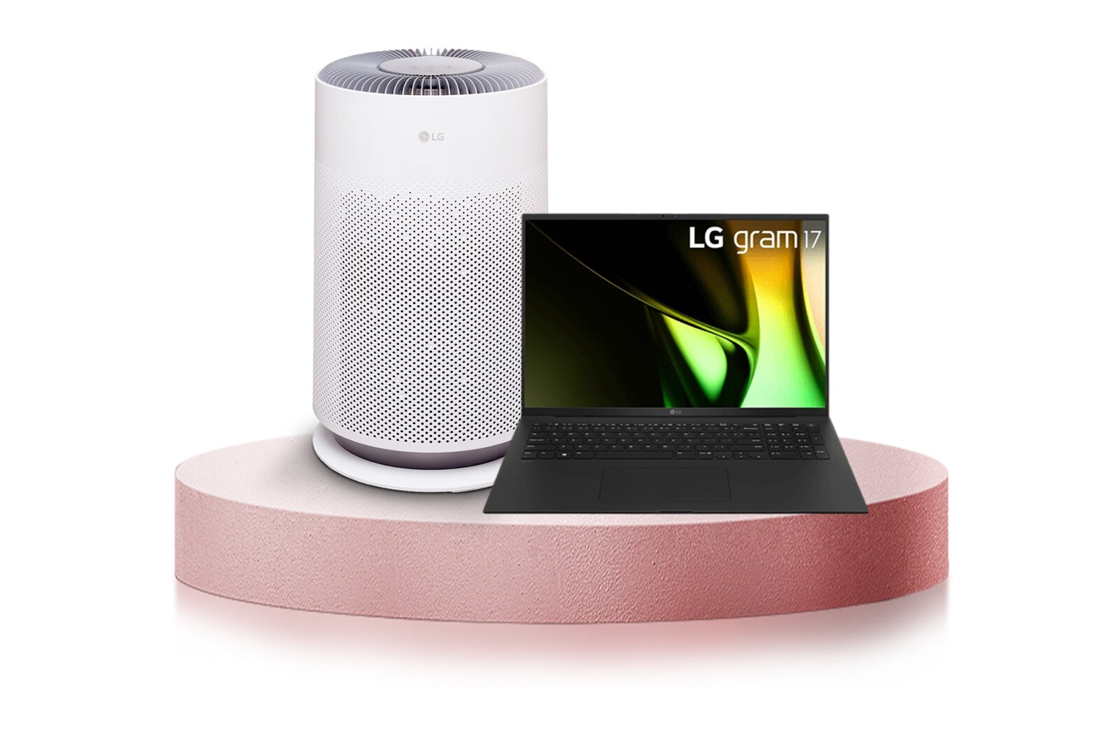 LG Combo Laptop LG gram 17 inch, Windows Home Adv 11 hệ điều hành, core i7, RAM 16GB SSD 1TB & Máy lọc khí PuriCare 360 HIT Hệ thống lọc đa màng Màu xanh| AS60GHBG0, 17AH78.AS60
