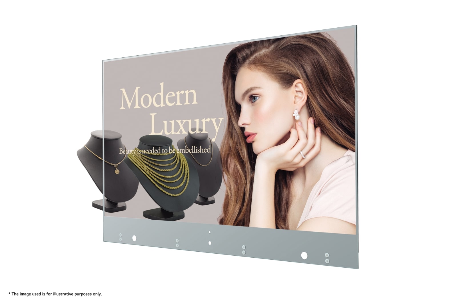 Hình ảnh mặt trước của OLED signage trong suốt 55EW5F-A