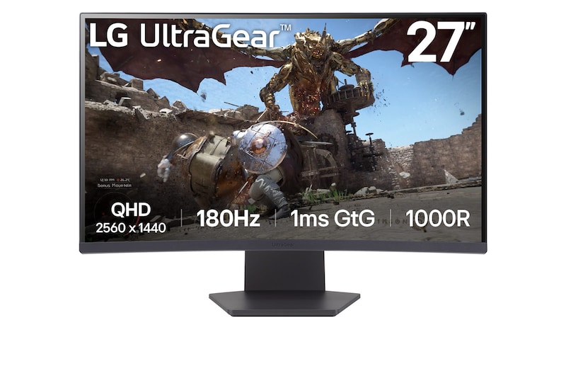 LG Màn hình chơi game cong 1000R 27" UltraGear™ | 1ms (GtG), 180Hz, 27GS60QC-B