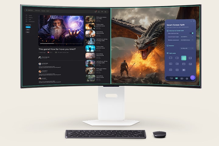 Video chuyển động này hiển thị ứng dụng LG Switch tối ưu hóa màn hình cho cả chơi game và sinh hoạt hàng ngày.