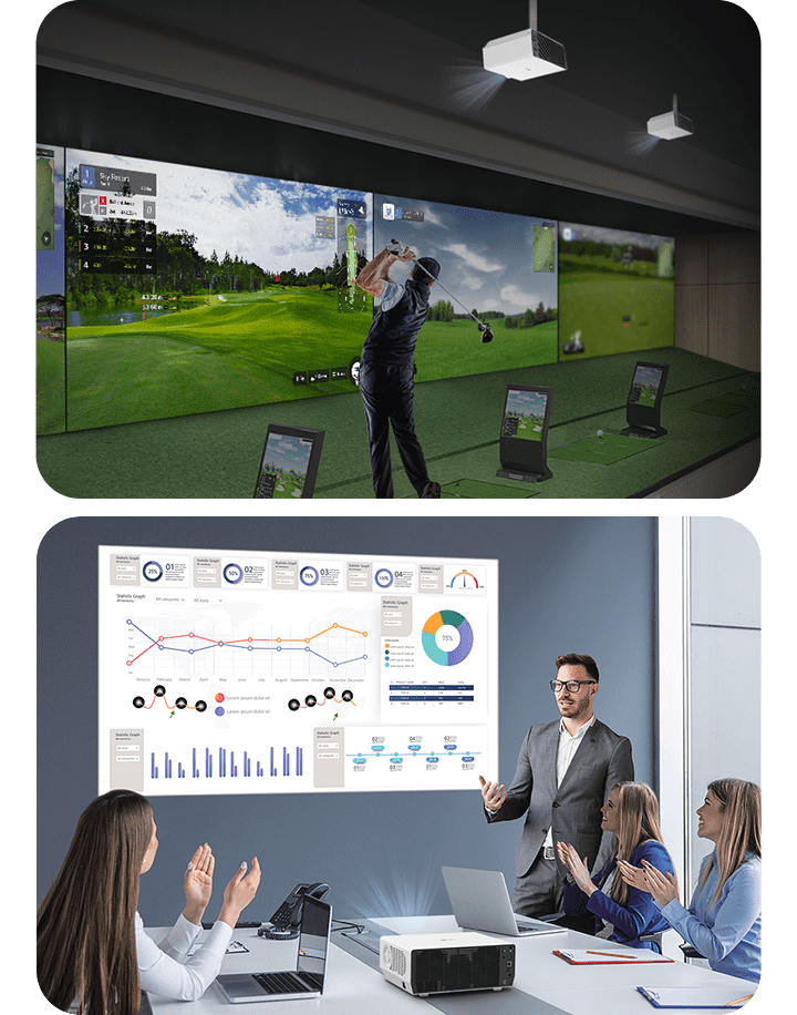 Cảnh chiếu máy chiếu.