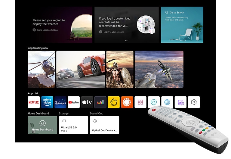 Kết nối với mạng Wi-Fi bằng webOS để truy cập nội dung video bằng các ứng dụng tích hợp