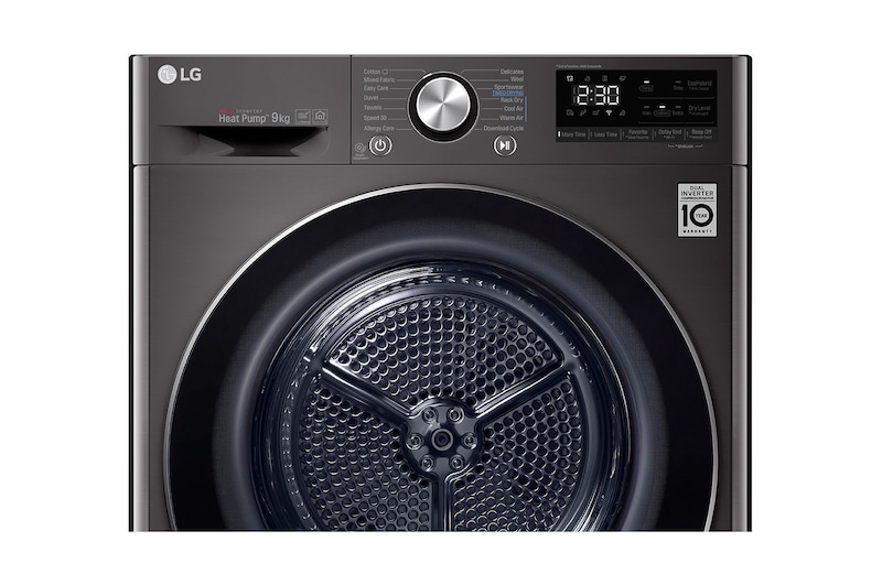 LG Máy sấy LG DUAL Inverter Heat Pump™ 9kg màu đen DVHP09B, DVHP09B