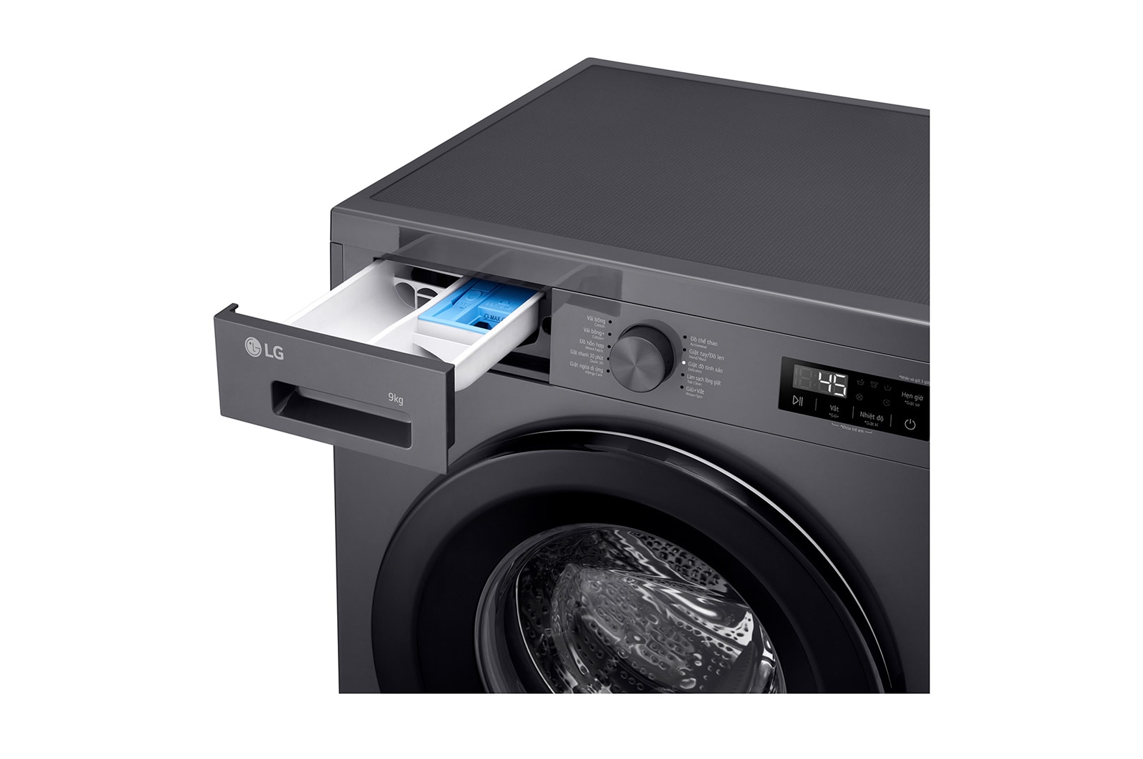 LG Máy giặt lồng ngang Inverter hơi nước  9kg màu đen FB1209S6M, FB1209S6M