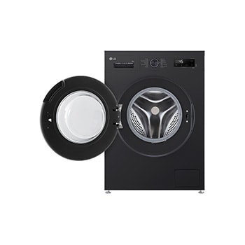 Máy giặt lồng ngang Inverter 9kg màu đen bóng FB1209S6O - cửa trước đang mở