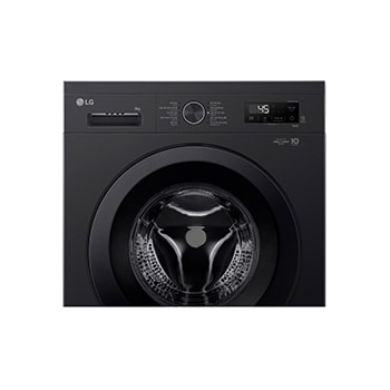 Cận cảnh mặt trước và bảng điều khiển của máy giặt LG FB1209S6O