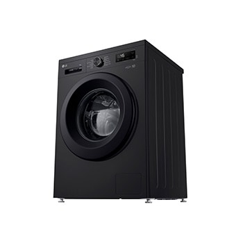Máy giặt lồng ngang Inverter 9kg màu đen bóng FB1209S6O - góc nhìn phối cảnh bên trái