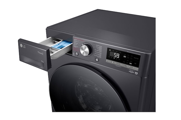 LG Máy giặt lồng ngang LG AIDD<sup>TM</sup> Inverter 9kg màu đen FV1409S4M, FV1409S4M