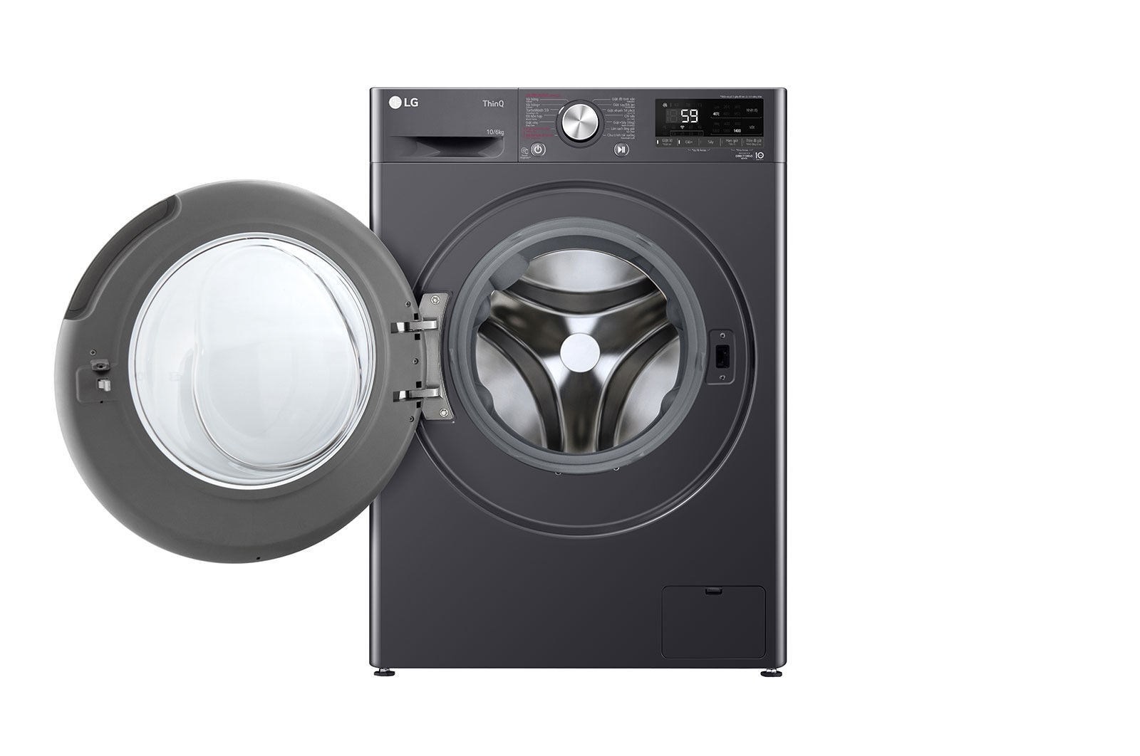 LG Máy giặt sấy lồng ngang LG AI DD™ Inverter 10kg màu đen FV1410D4M1, FV1410D4M1