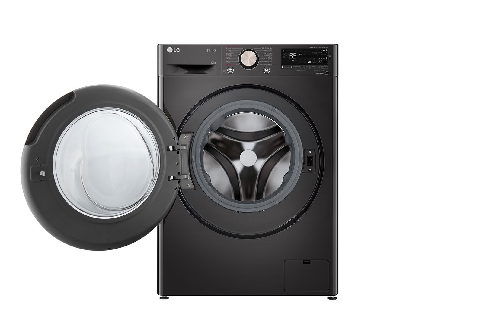 LG Máy giặt lồng ngang LG AI DD™ Inverter 12kg màu đen FV1412S3BA, FV1412S3BA