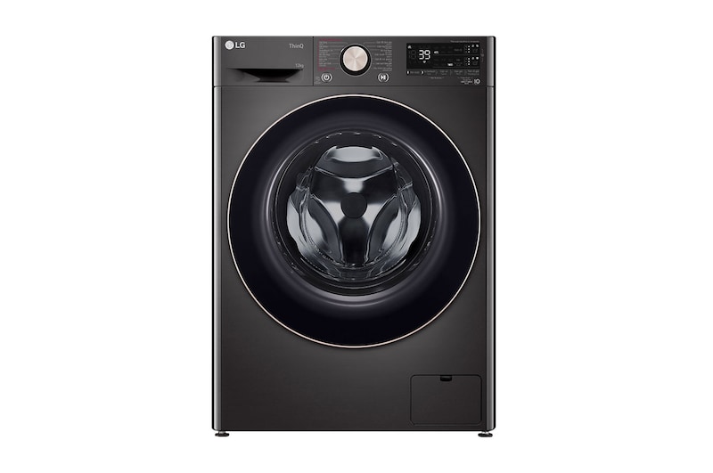 Hình ảnh mặt trước của Máy giặt lồng ngang LG AI DD™ Inverter 12kg màu đen FV1412S3BA FV1412S3BA