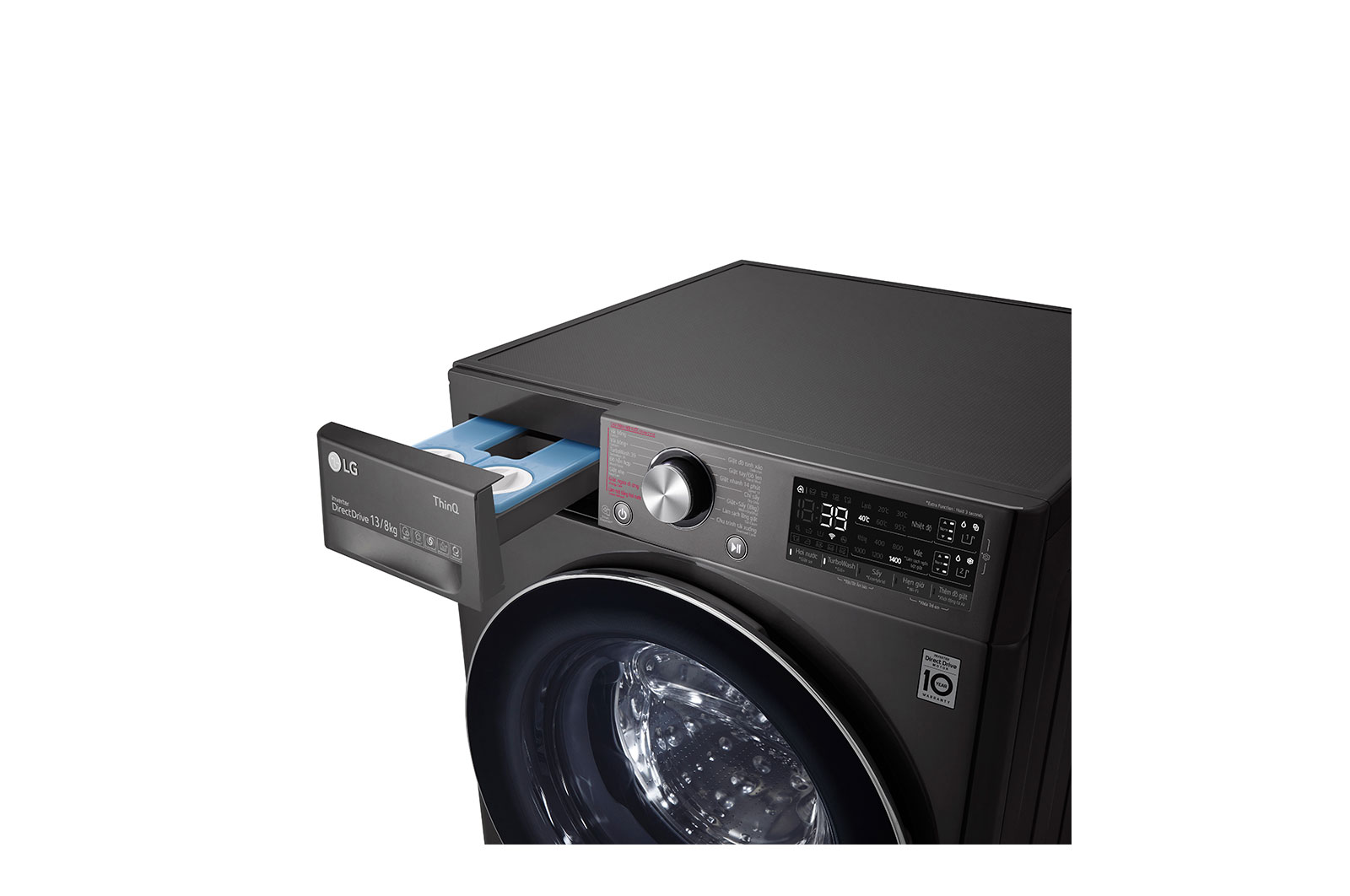 LG Máy giặt sấy lồng ngang LG AI DD™ Inverter 13kg màu đen FV1413H3BA, FV1413H3BA