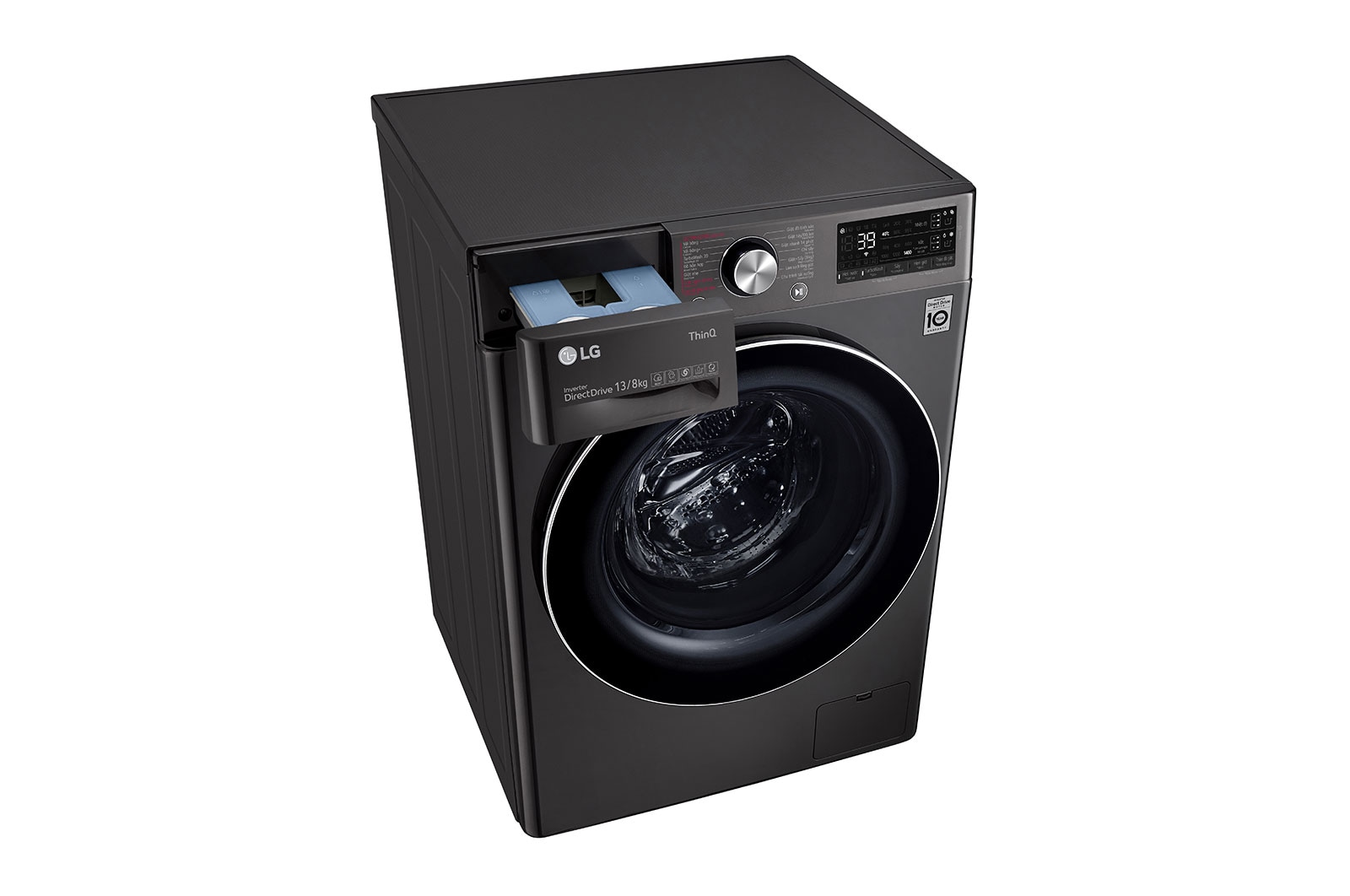 LG Máy giặt sấy lồng ngang LG AI DD™ Inverter 13kg màu đen FV1413H3BA, FV1413H3BA