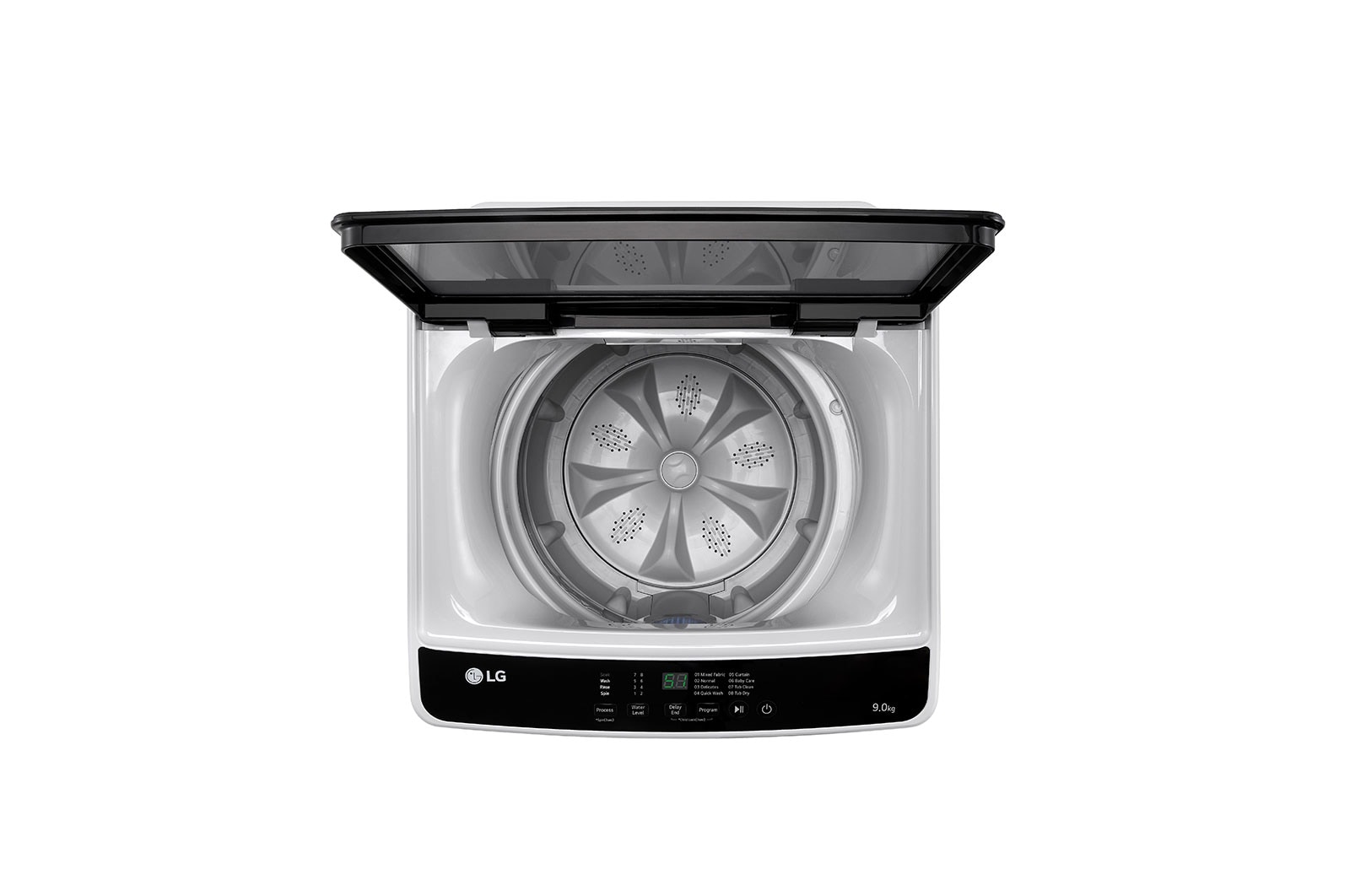 LG Máy giặt cửa trên 9kg có lồng giặt tổ ong, màu xám, T2109NT1G