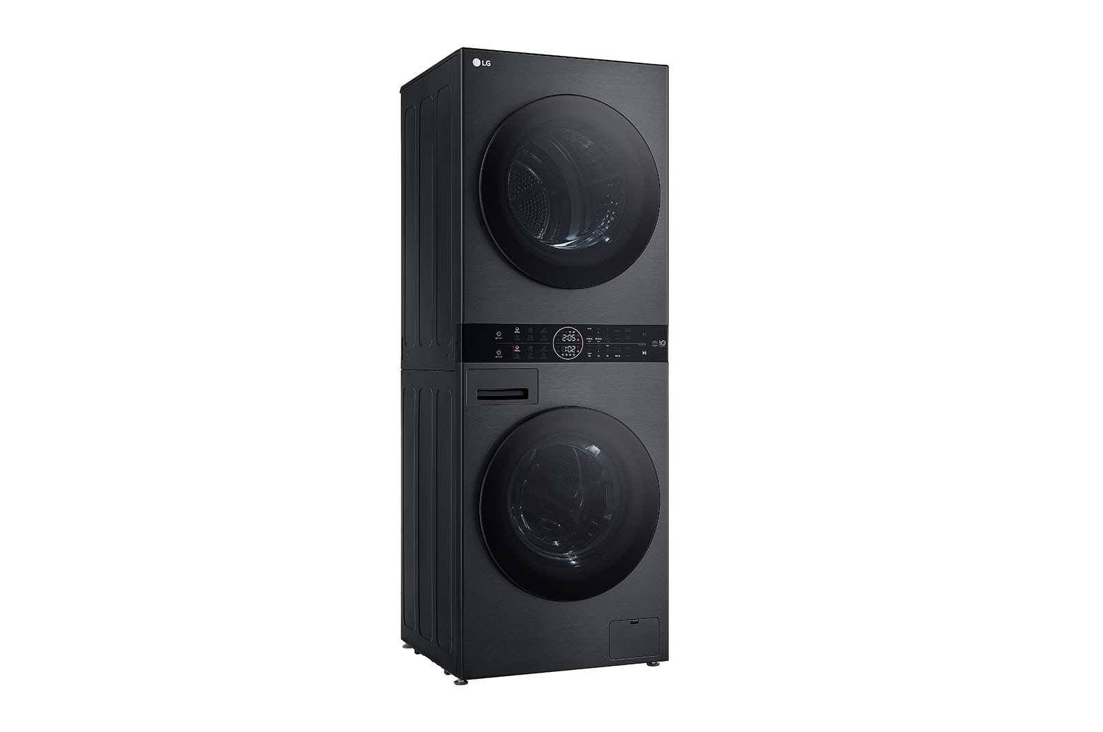 Tháp giặt sấy LG WashTower™ Giặt 14kg/ Sấy 10kg Màu đen|WT1410NHB - cửa mở