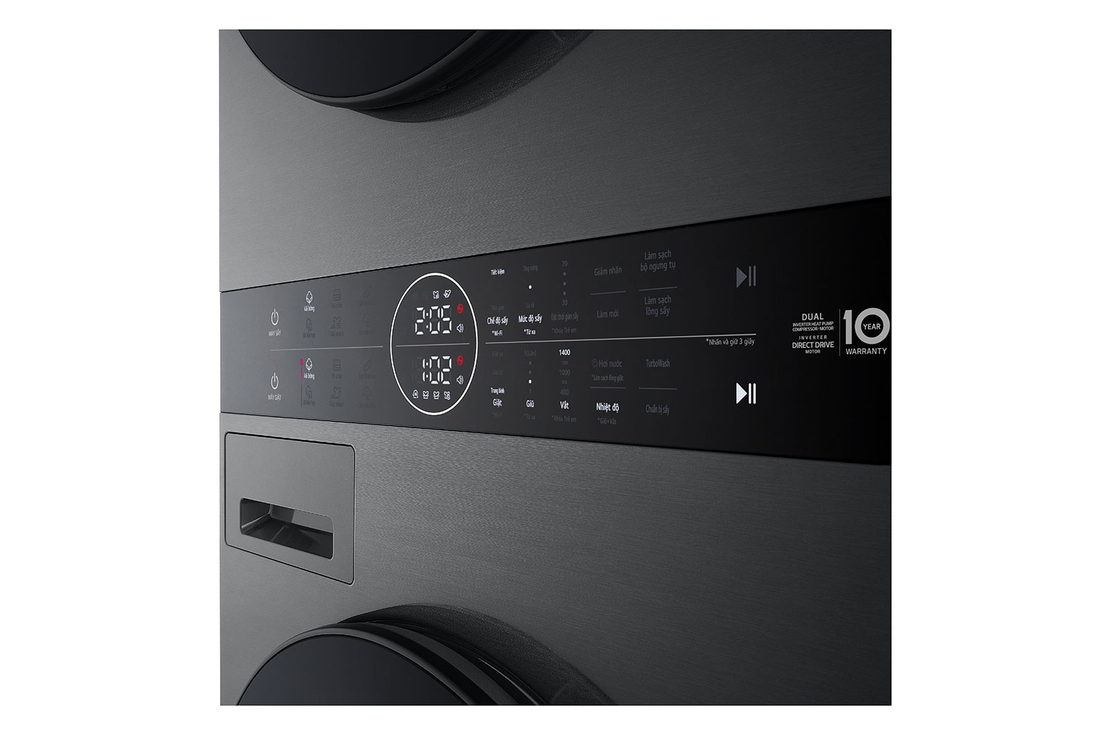 LG Tháp giặt sấy LG WashTower™ Giặt 14kg/ Sấy 10kg Màu đen|WT1410NHB, WT1410NHB