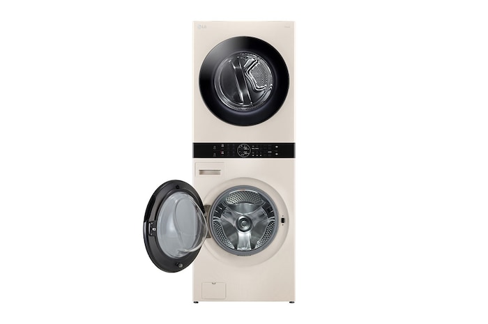 LG Tháp giặt sấy LG WashTower™ Giặt 14kg/ Sấy 10kg Màu be|WT1410NHE   , WT1410NHE