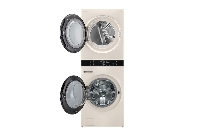 LG Tháp giặt sấy LG WashTower™ Giặt 14kg/ Sấy 10kg Màu be|WT1410NHE   , WT1410NHE