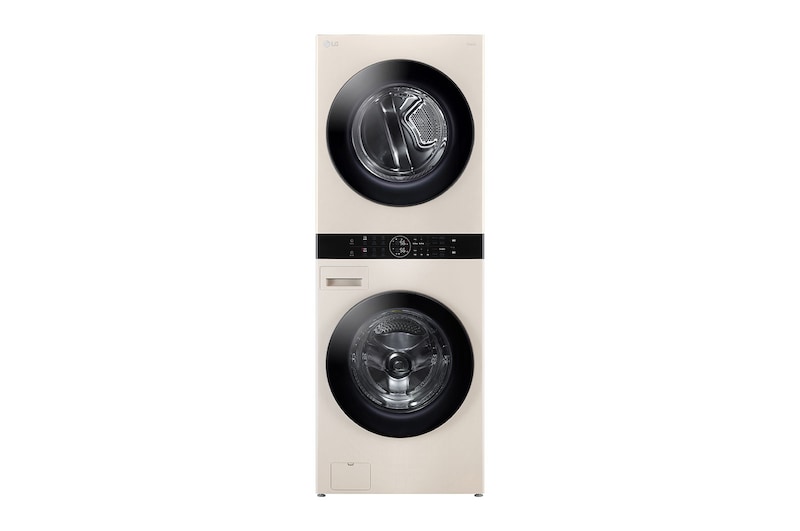 Tháp giặt sấy LG WashTower Inverter giặt 14 kg sấy 10 kg WT1410NHE màu be tự nhiên