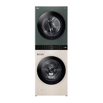 Hình ảnh mặt trước của Tháp giặt sấy LG WashTower™ Giặt 14kg/ Sấy 10kg xanh/be | WT1410NHEG WT1410NHEG