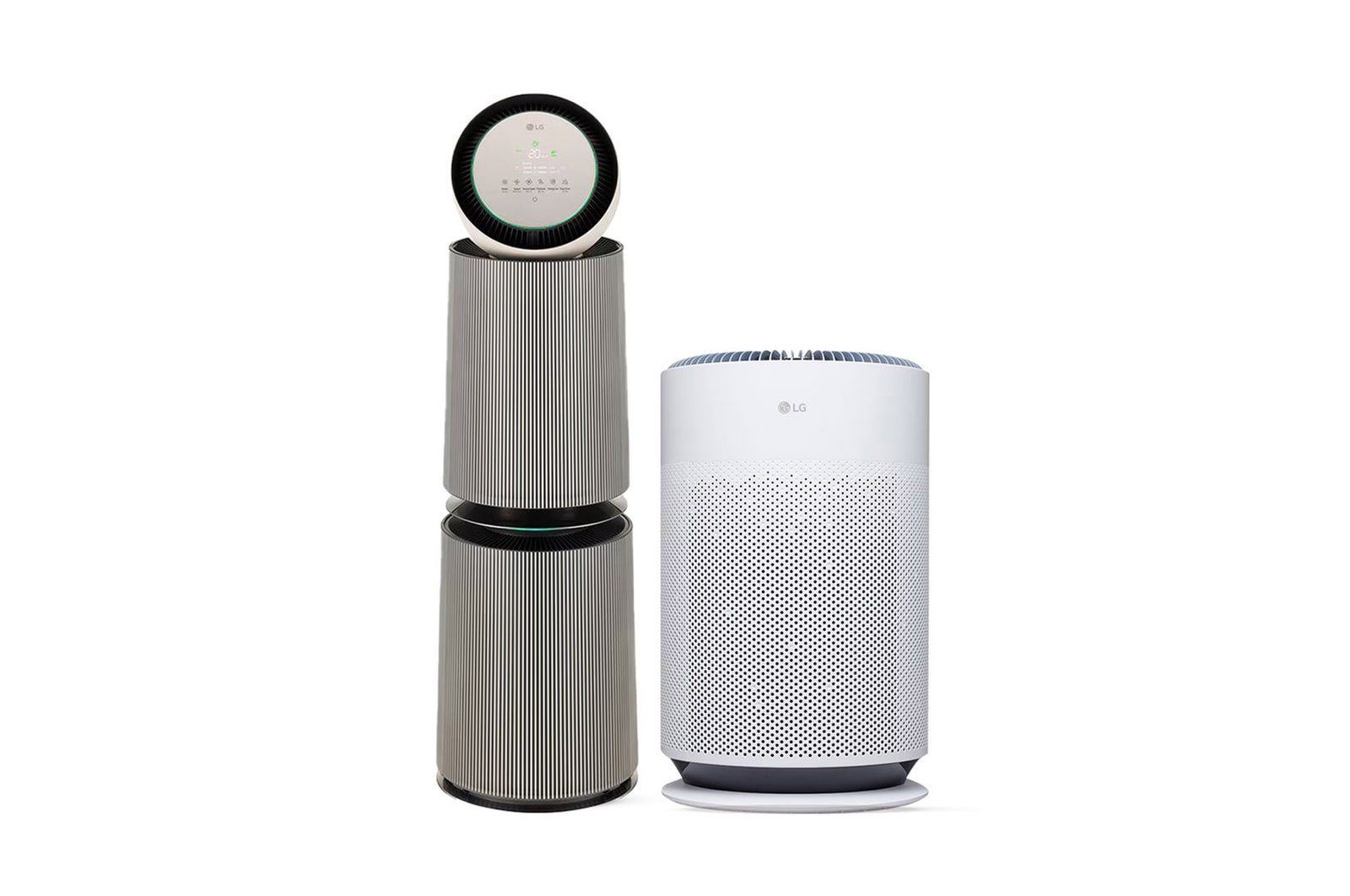 Hình ảnh mặt trước của Combo Máy lọc không khí PuriCare360 Alpha PET Công nghệ UVnano™ | AS10GDBY0 & Máy lọc khí PuriCare 360 HIT Hệ thống lọc đa màng Màu xanh| AS60GHBG0& A10B2A60.ABAE