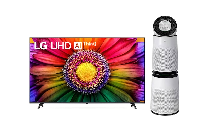 LG Combo Máy lọc khí PuriCare 360 2 tầng màu trắng & Tivi LG UHD UR8050 75 inch 2023 4K Smart TV Màn hình lớn | 75UR8050, AS1075UR.ABAE