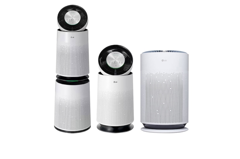 Hình ảnh mặt trước của Combo Máy lọc khí PuriCare 360 2 tầng màu trắng & Máy lọc khí PuriCare 360 1 tầng màu trắng&Máy lọc khí PuriCare 360 HIT Hệ thống lọc đa màng Màu xanh| AS60GHBG0 A1065WA60.ABAE