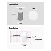 LG Máy lọc khí PuriCare AeroFurniture Công nghệ UVnano™ Màu trắng AS20GPWU0, AS20GPWU0