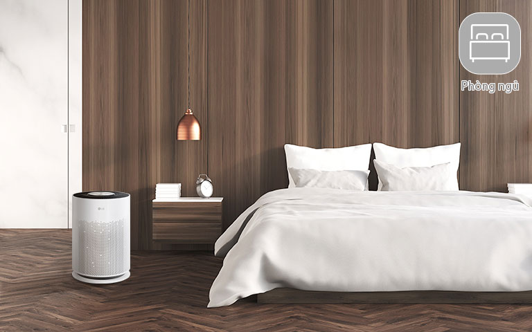 Máy lọc không khí đặt tại phòng ngủ
