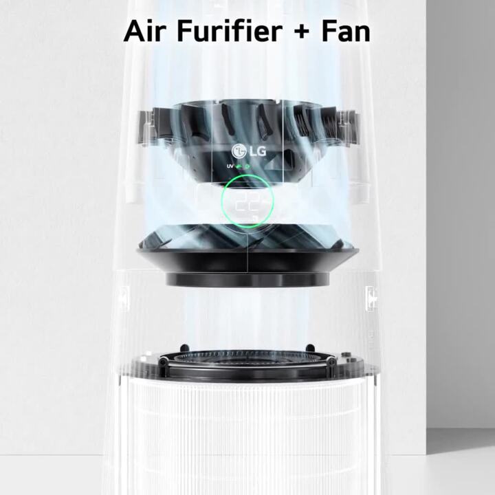 LG Quạt lọc khí PuriCare AeroTower Hit Công nghệ UVnano™, Cảm Biến PM 1.0 Màu be | FS15GPBK0, FS15GPBK0