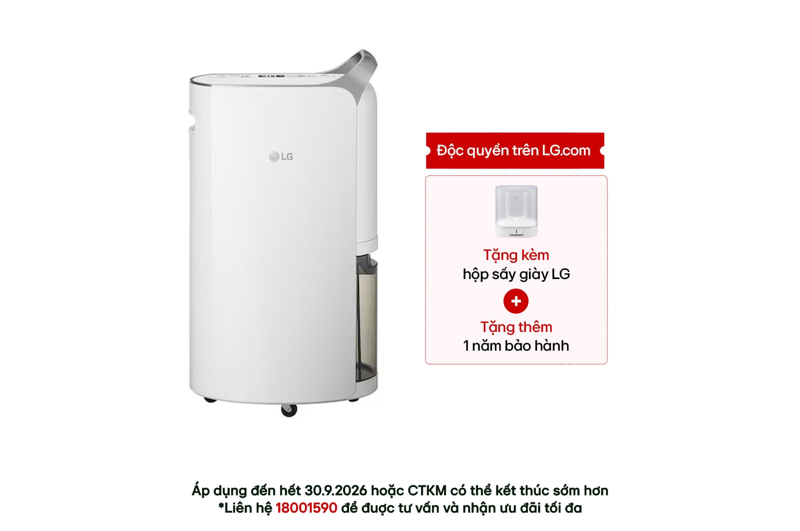 Hình ảnh mặt trước của Máy hút ẩm Dual Inverter 28L màu trắng MD16GQSE0