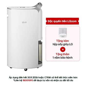 Hình ảnh mặt trước của Máy hút ẩm Dual Inverter 28L màu trắng MD16GQSE0