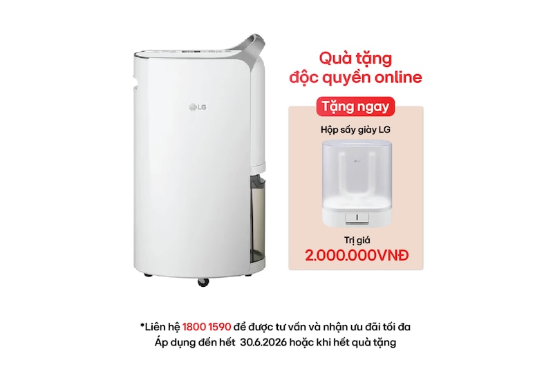 Hình ảnh mặt trước của Máy hút ẩm Dual Inverter 28L màu trắng MD16GQSE0