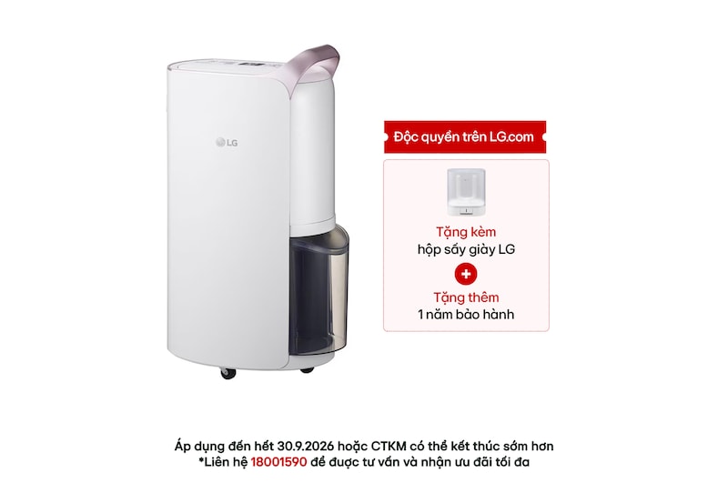Hình ảnh mặt trước của Máy hút ẩm Dual Inverter 30L màu trắng MD19GQGE0