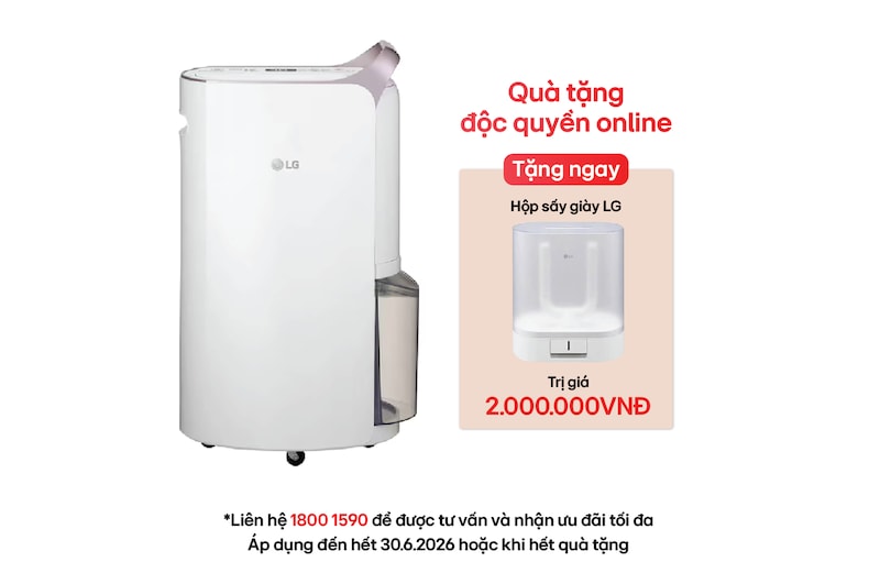 Hình ảnh mặt trước của Máy hút ẩm Dual Inverter 30L màu trắng MD19GQGE0