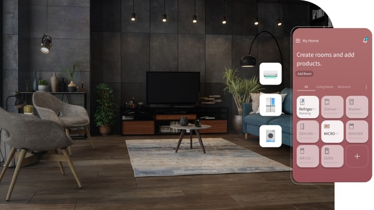 Hình ảnh hiển thị màn hình ứng dụng LG ThinQ