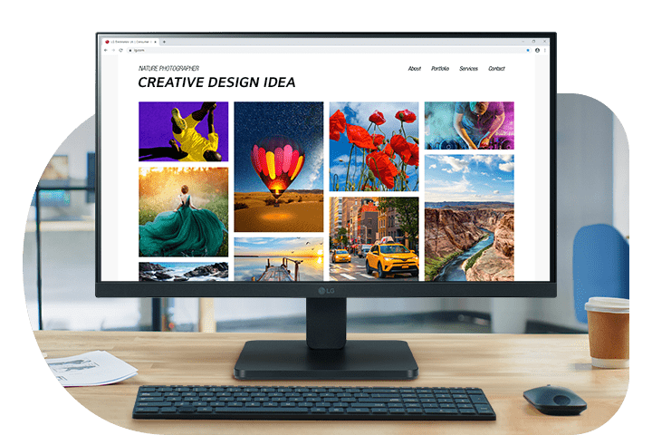 Màn hình Full HD (1920x1080) 21,45 inch giúp gia tăng hiệu quả công việc thông qua màu sắc rõ ràng.