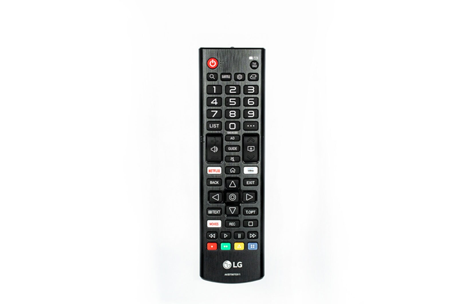 Hình ảnh mặt trước của Điều khiển tivi LG có chức năng Smart, model 2019-2020 AKB75675311