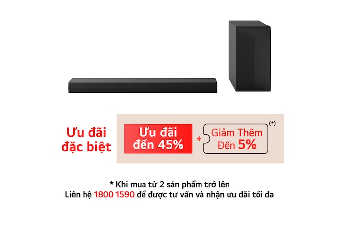 LG Loa thanh LG Soundbar S60T 3.1 kênh với Dolby Audio, AI Sound Pro tối ưu hóa âm thanh, S60T