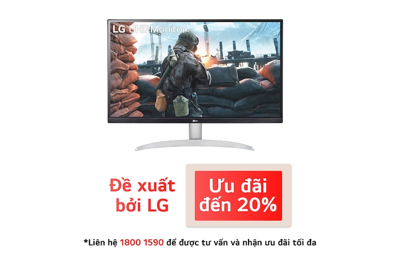 LG Màn hình máy tính LG UHD 4K 27&#34; IPS VESA DisplayHDR™ 400 27UP600-W, 27UP600-W