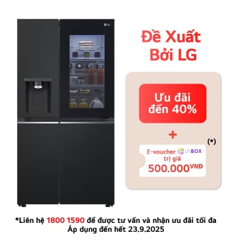 Hình ảnh mặt trước của Tủ lạnh LG Instaview lấy nước ngoài UVnano 635L màu đen GR-X257BL